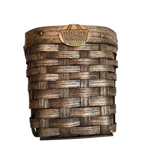 Peterboro Basket Co. Small Square Wooden Basket Swing Handle Great Condition - Picture 4 of 11